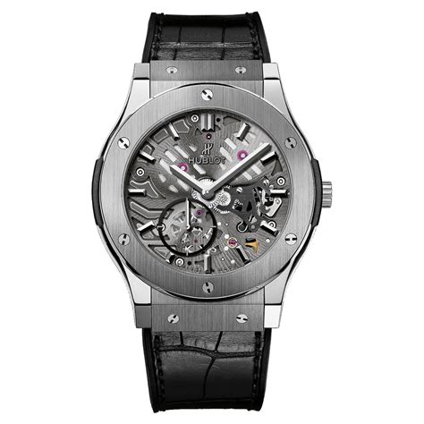 hublot classic fusion 45mm classico ultra-thin skeleton all black|Hublot classic fusion original.